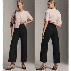 Anthropologie Maeve Colette crop twill Black Pants Size 31
